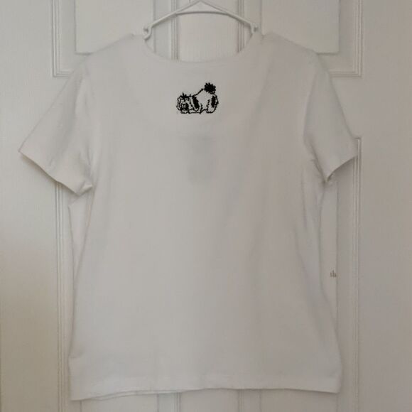 Christopher & Banks embroidered dog top Sz M - Picture 4 of 5